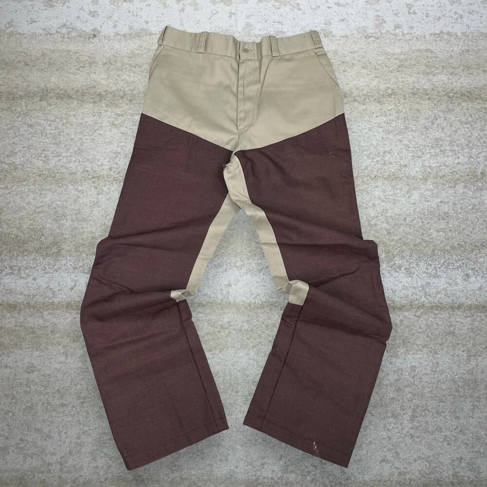 Vintage 90s Pants 36x32 Baggy Tan Chocolate Brown Canvas Double Knees